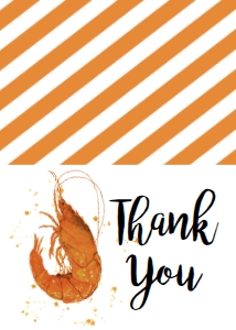 Shrimp boil Invite Thank You Card: Shrimp boil Invite
