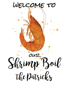 Shrimp boil Invite Welcome Sign 8x10: Shrimp boil Invite