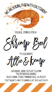 Shrimp Boil Couples Shower Text Invite: Shrimp Boil Couples Shower