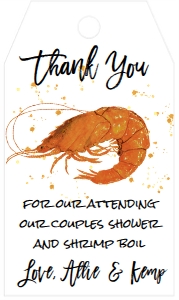 Shrimp Boil Couples Shower Favor Tag: Shrimp Boil Couples Shower