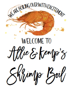 Shrimp Boil Couples Shower Welcome Sign 8x10: Shrimp Boil Couples Shower