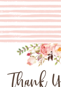 Bridal Shower Brunch Pink Floral Boho Thank You Card: Bridal Shower Brunch Pink Floral Boho