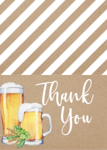 Engagement Brews Kraft Thank You Card: Engagement Love is Brewing Beer Hops