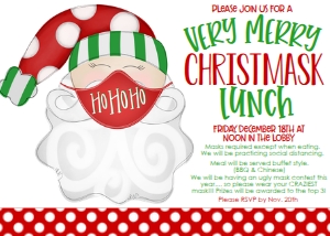 Christmas Santa Mask Lunch 7x5: Christmas Santa Mask Lunch 7x5