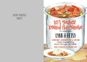 Gumbo Pot Gather Round Photo Invite: Gumbo Pot Gather Round