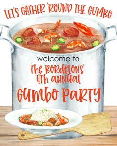 Gumbo Pot Gather Round Welcome Sign: Gumbo Pot Gather Round