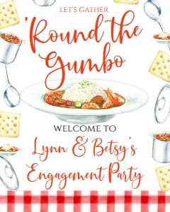 Gumbo Bowl Gather Round Welcome Sign: Gumbo Bowl Gather Round