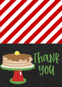 Birthday Christmas Pancakes and Pajamas Thank You: Birthday Christmas Pancakes and Pajamas Invitation