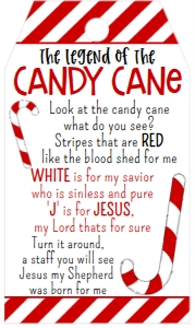 Legend of the Candy Cane Favor Tag: Legend of the Candy Cane Favor Tag
