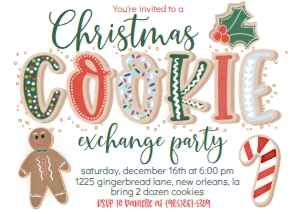 Christmas Cookie Exchange Invitation DPArt: Christmas Cookie Exchange Invitation DPArt