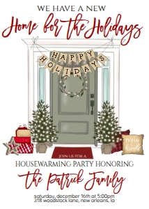 New Home for the Holidays Housewarming Invite design preview