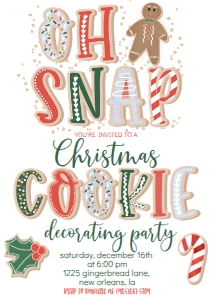 Christmas Cookie Exchange Oh Snap Invitation Dpart: Christmas Cookie Exchange Oh Snap Invitation Dpart