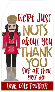 Christmas Nutcracker Nuts About You Red Favor Tag: Christmas Nutcracker Nuts About You Red Favor Tag