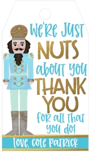 Christmas Nutcracker Nuts About You Blue Favor Tag: Christmas Nutcracker Nuts About You Blue Favor Tag