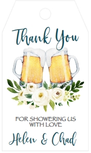 Couple Shower brewing white floral Favor Tag: Couple Shower brewing white floral