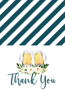 Couple Shower brewing white floral Thank You Card: Couple Shower brewing white floral