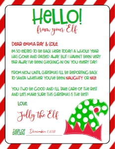 Christmas Elf Welcome Letter hat: Christmas Elf Welcome Letter hat