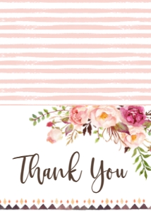 Bridal Brunch and Bubbly Boho floral Thank You Card: Bridal Brunch and Bubbly Boho floral