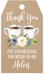 Bridal Shower Coffee Love is Brewing blue Favor Tag: Bridal Shower Coffee Love is Brewing blue