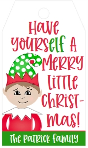 Christmas Elf Merry Little Christmas Favor Tag: Christmas Elf Merry Little Christmas Favor Tag