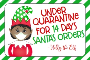 Christmas Elf Stationery Quarantine Girl Green: Christmas Elf Stationery Quarantine Girl Green