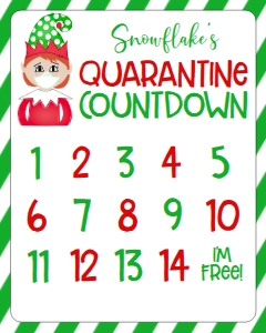 Christmas Elf Countdown Quarantine Girl Green: Christmas Elf Stationery Quarantine Girl Green