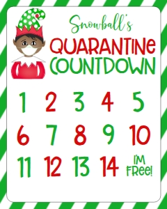 Christmas Elf Countdown Quarantine Boy Green: Christmas Elf Stationery Quarantine Green