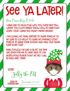 Christmas Elf Goodbye Elf Quarantine GBM1: Christmas Elf Stationery Quarantine Green