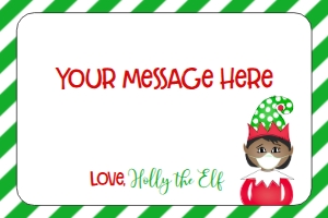 Christmas Elf Blank Stationery Quarantine GGM1: Christmas Elf Welcome Letter Elf Quarantine Girl Green GGM1
