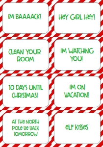 Elf Note Cards with Sayings Quarantine Girl Red: Christmas Elf Welcome letter spdart