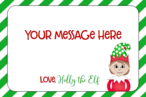 Christmas Elf Blank Stationery Girl Green: Christmas Elf Welcome Letter Elf Girl Green