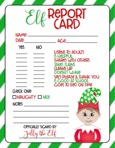 Christmas Elf Report Card Green Boy: Christmas Elf Welcome Letter Elf Green