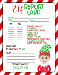 Christmas Elf Report Card Red Boy: Christmas Elf Welcome letter spdart