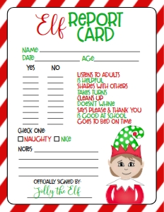 Christmas Elf Report Card Red Girl: Christmas Elf Welcome Letter Elf Girl