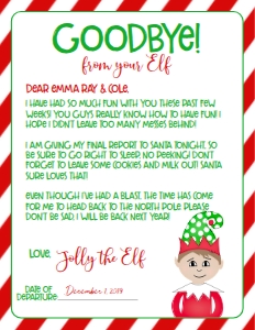 Christmas Elf Goodbye Letter Elf Red Boy: Christmas Elf Welcome letter spdart