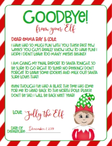 Christmas Elf Goodbye Letter Elf Red Girl: Christmas Elf Welcome letter spdart red girl