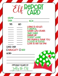 Christmas Elf Report Card Hat: Christmas Elf Welcome Letter hat