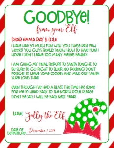 Christmas Elf Goodbye Letter Hat: Christmas Elf Welcome Letter hat