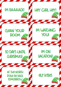 Elf Note Cards with Sayings Hat: Christmas Elf Welcome Letter hat