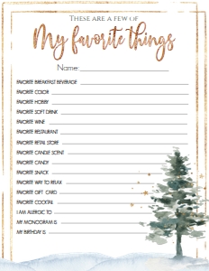 Christmas Favorite Things Gold Tree: Christmas Favorite Things Gold Tree