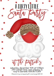 Christmas Party Dirty Santa Mask Invitation Leopard AA: Christmas Party Dirty Santa Mask Invitation Leopard AA