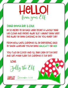Christmas Elf Welcome Letter hat Green: Christmas Elf Welcome Letter hat Green