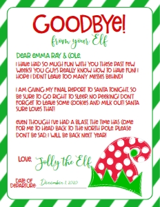 Christmas Elf Goodbye Letter Hat Green: Christmas Elf Welcome Letter hat Green