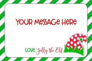 Christmas Elf Blank Stationery Hat Green: Christmas Elf Welcome Letter hat Green