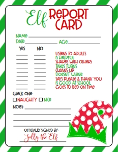 Christmas Elf Report Card Hat Green: Christmas Elf Welcome Letter hat Green