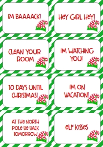 Elf Note Cards with Sayings Hat Green: Christmas Elf Welcome Letter hat Green