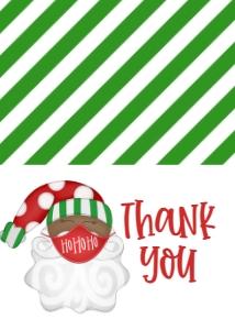 Christmas Mask Party Santa 7x5 Thank You AA: Christmas Mask Party Santa7x5 AA