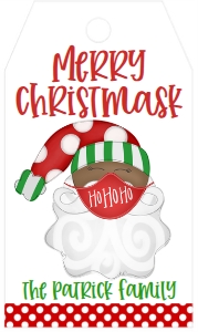 Christmas Mask Party Santa 7x5 Favor Tag AA: Christmas Mask Party Santa7x5 AA
