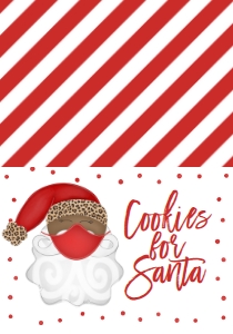 Christmas Party Santa Mask Leopard Food Tent AA: Christmas Party Santa Mask Invitation Leopard AA