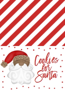Christmas Party Santa Leopard Food Tent AA: Christmas Party Santa Invitation Leopard AA